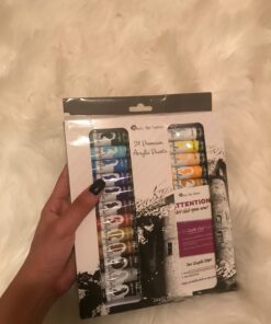 Castle Art Supplies 24 x 12ml Acrylic Paint Set | Value Beginner Set for Starters or Adult Artists | Quality Intense Colors | Smooth to Use on Range of Surfaces | In Neat Presentation Box 24 Count (Pack of 1) 26 71NggB1rQuL