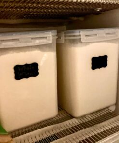 Vtopmart Large Food Storage Containers 5.2L / 176oz, 4 Pieces BPA Free Plastic Airtight Food Storage Canisters for Flour, Sugar, Baking Supplies, with 4 Measuring Cups and 24 Labels, Blue 5.2L--4.7quart 33 71Nh2tIYH5L