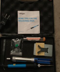 Soldering Iron Kit Electronics, 60W Adjustable Temperature Soldering Iron with Tips Desoldering Pump Solder Wire Tube Soldering Iron Holder Tool Carrying Case 67 71Ni07dk6FL