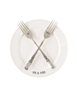 Mud Pie MRS, Plate and Fork Set, White 13 71Nj0MzcQDS