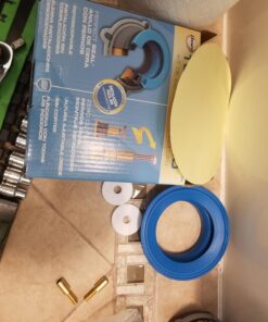 Danco 10879 All-in-One Toilet Installation Kit with Perfect Seal Wax Ring & Zero Cut Bolts, Blue and Gray, 1-Pack 1 Pack 37 71NjuSJ8xlL