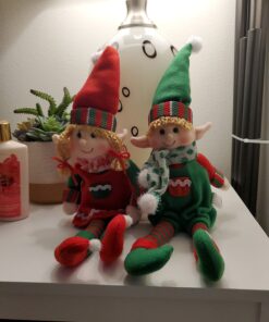 Elf Plush Christmas Stuffed Dolls, Set of 2 - 12" Boy and Girl Elves Holiday Cute Plush Shelf Toys - Fun Kids Buddy Figurine Decorations, Christmas Winter Holiday Party Festive Decor and Gift Exchange 39 71Nk VlOkiL