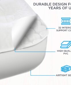 Ivation EZ-Bed (Twin) Air Mattress with Frame & Rolling Case, Self Inflatable, Blow Up Bed Auto Shut-Off, Comfortable Surface AirBed, Best for Guest, Travel, Vacation, Camping Twin 14 71NkNjFCMGL