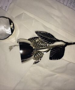 Elegance Long Stem Rose Ring Holder, 9", Silver 35 71Nl1mJkyUL