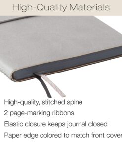 Global Printed Products Pocket Journal Notebook 4.25"x5.75" with Elastic Closure Leather Material (Grey/Black) 6 71Nl5VL2uZL