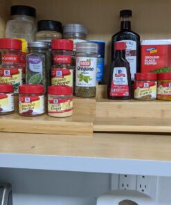 Seville Classics Bamboo Premium Wood 3-Tier Step Shelf Spice & Seasoning Storage Rack Organizer for Kitchen, Cabinet, Countertop, Pantry, Bathroom, Salon, Expandable 8.5"-15" W Expandable 8.5" - 15" W 35 71Nl8OGYvcL 1