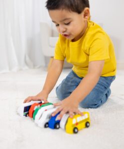 Melissa & Doug Town Vehicles Set in Wooden Tray (9 pcs) English Only Wooden Town Vehicles 15 71NlZRXBnyL