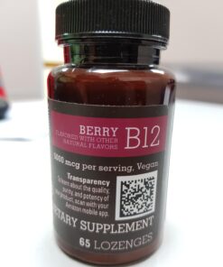 Amazon Elements Vitamin B12 Methylcobalamin 5000 mcg - Normal Energy Production and Metabolism, Immune System Support - 2 Month Supply, Berry Flavored Lozenges, 65 Count 31 71Nmyo82koL