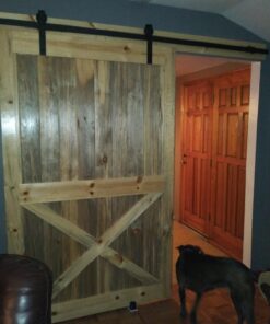 SMARTSTANDARD 8 Feet Heavy Duty Sturdy Sliding Barn Door Hardware Kit -Smoothly and Quietly -Easy to Install -Includes Step-by-Step Installation Instruction Fit 48" Wide Door Panel (J Shape Hanger) 34 71NmyoiHwL