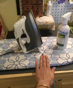 Household Essentials 122101 Small Tabletop Ironing Board with Folding Legs - Magic Rings Cover and Pad,Blue Rings Blue Rings 31 71NmyyfMXIL