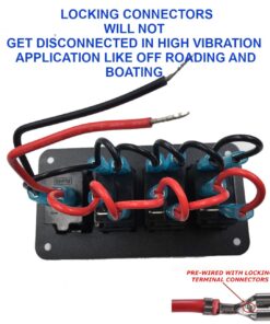 Switchtec 2 3 5 7 Gang Rocker Switch Panel with 4.8 Amps Dual USB Rocker Style Fast Charger with Integrated Voltmeter, Blue Backlit Led, Pre-Wired switches and USB Charger. 23 71Nn7d1UKoL