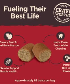 Wellness CORE Healthy Joints Crunchy Dog Treats (Previously Marrow Roasts), Natural Grain-Free Treats, Made with Real Meat, No Artificial Flavors (Beef, 8-Ounce Bag) 35 71NnPoWPphL