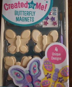 Melissa & Doug Created by Me! Wooden Butterfly Magnets Craft Kit (4 Designs, 4 Paints, Stickers, Glitter Glue) 19 71NoDuQRzmL