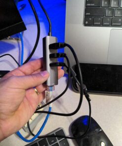 ABLEWE USB C to Ethernet Adapter, 4-in-1 RJ45 to USB-C/Thunderbolt 3 to Gigabit Ethernet LAN Network Adapter for MacBook Pro/Air 2021/2020/2019, iPad Pro 2021, Chromebook, XPS, Surface Book 3/2/Go Grey 38 71NoqMaW2 L