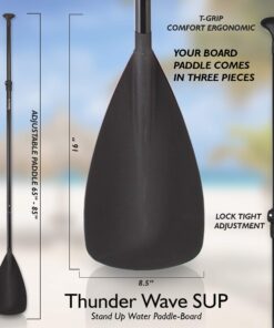 SereneLife Inflatable Stand Up Paddle Board (6 Inches Thick) with Premium SUP Accessories & Carry Bag | Wide Stance, Bottom Fin for Paddling, Surf Control, Non-Slip Deck | Youth & Adult Standing Boat Marine Blue 38 71NoseFKVL