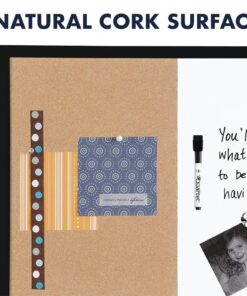 Quartet Combination Magnetic Whiteboard & Corkboard, 17" x 23", Combo Dry Erase White Board & Cork Board, Curved Frame, Message Board, Black Frame (41723-BK) 17" x 23" Combo (Black Curved Frame) 23 71NpOYD1wL
