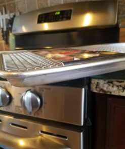 KITCHENATICS Half Sheet Cooling Rack for Cooking and Baking, Stainless Steel Baking Rack & Wire Rack, Bacon Grill Rack for Oven, Heavy-Duty Wire Cookie Cooling Rack fits Half Sheet Pan - 11.8 x 16.9 11.8" x 16.9" Half Sheet - 1 PC 40 71NpqLpZIwL