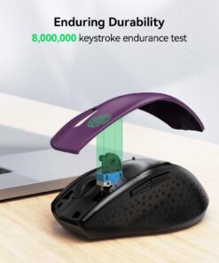 TECKNET Wireless Mouse, 2.4G USB Computer Mouse with 6-Level Adjustable 3200 DPI, 30 Months Battery, Ergonomic Grips, 6 Buttons Portable for PC, Chromebook, Mac - Purple 27 71NquGdtmeL