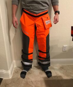 Husqvarna Technical Apron Wrap Chainsaw Chaps 36- to 38-Inch, Chainsaw Safety Equipment with 5 Layers, Adjustable Belt and Gear Pocket, Orange 36-38 In. Orange/Gray Tech. 42 71Nqz5ghQBL