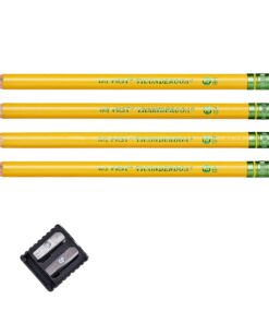 Ticonderoga My First Wood-Cased Pencils, Pre-Sharpened, 2 HB, With Sharpener, Yellow, 4 Count 4 Count w/ Sharpener 17 71NsvVY7FzL