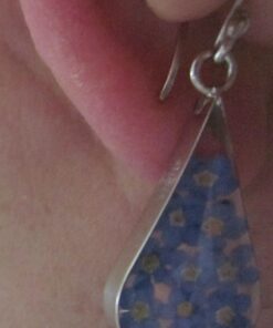 Amazon Collection Sterling Silver Pressed Flower Teardrop Earrings Blue 24 71NtqRHb3LL