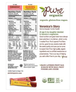 Pure Organic Layered Fruit bar Variety Package, 12 - Pineapple Passionfruit & 12 - Strawberry Banana 0.63 oz (Pack of 24) 10 71NuXKiyPNL