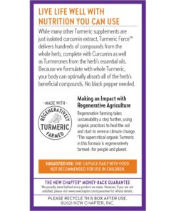 New Chapter Turmeric Supplement, One Daily, Heart, Brain & Healthy Inflammation Support, Supercritical Turmeric Curcumin Means No Black Pepper Needed, Non-GMO, Gluten Free – 60 Count (2 Month Supply) 60 Count (Pack of 1) 16 71NwO6aE9CL