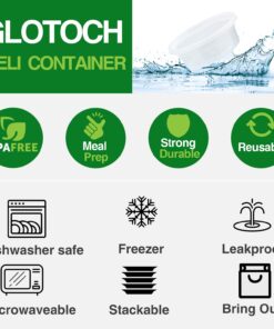 Glotoch 24 Pack 16 oz. (2 Cups) Plastic Food and Drink Storage Containers Set with Lids - Microwave, Freezer & Dishwasher Safe Eco-Friendly, BPA-Free, Reusable & Stackable 16 oz. - 24 Sets 31 71Nwqn07xgL 3