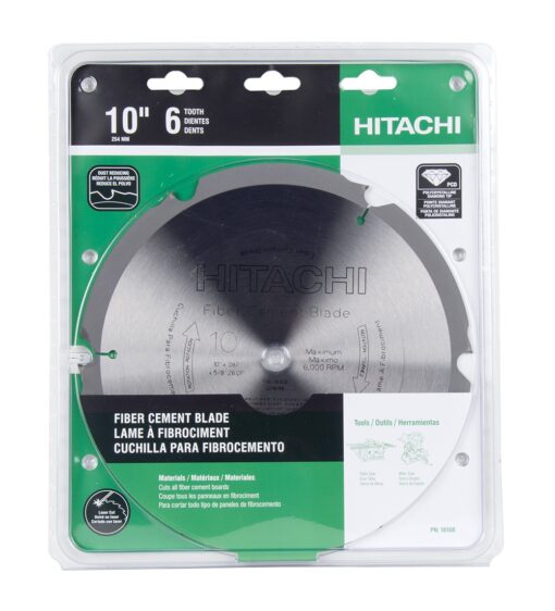 Metabo HPT 18108 10-Inch 6 Tooth Fiber Cement Cutting Blade with 5/8-Inch Arbor Hitachi 18108