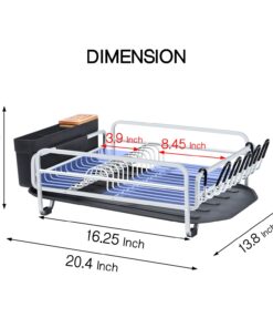 KINGRACK Aluminum Dish Drying Rack,Large Dish Rack and Drain Board Set,Kitchen Dish Rack 26 71NyzdYEHYL