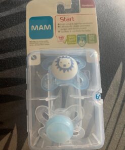 MAM Original Start Newborn Baby Pacifier, Best Pacifier for Breastfed Babies, Sterilizer Case, 0-3 Months, Boy, 2 Count (Pack of 1) 2-Pack 42 71NzZM ZtoL