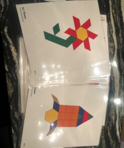 Learning Advantage Pattern Block Activity Cards - In-Home Learning Activity for Early Math & Geometry - Set of 20 - Teach Creativity, Sequencing and Patterning 24 71NzcgDbfjL