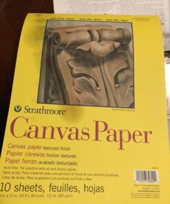 Strathmore 300 Series Canvas Paper Pad, Glue Bound, 9x12 inches, 10 Sheets (115lb/187g) - Artist Paper for Adults and Students - Acrylic and Oil Paints White 34 71O ITPM0fL