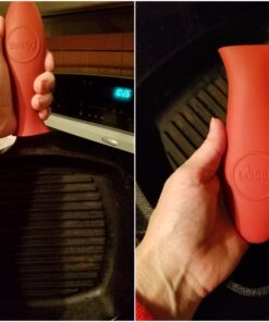 Lodge Silicone Hot Handle Holder - Red Heat Protecting Silicone Handle Cast Iron Skillets with Keyhole Handle 30 71O lJtK00L 1