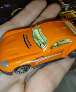 Amazon Basics Toy Car Carrier Truck With Storage For Kids Ages 3 and Up, 6-Pieces Diecast Vehicles & 16 Accessories, Multicolor, Medium 89 71O0iREYi3L