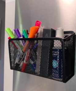 Workablez Pencil Holder for Desk, Magnetic Pen Holder for Refrigerator, Magnetic Marker Holder for Whiteboard, Magnetic Holder, Whiteboard Marker Holder Magnetic Marker Holder w. 2 Large Compartments 2 compartments 40 71O16PPCgnL
