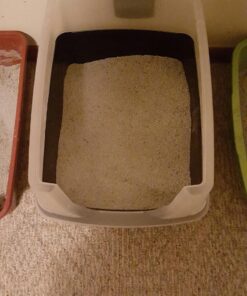 IRIS USA Open-Top Cat Litter Box with Shield and Scoop, Black Regular 37 71O1Jr9aYqL