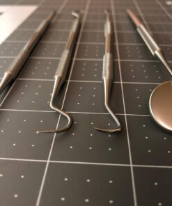 Dental Hygiene Kit - Calculus & Plaque Remover Dental Tool Set - Stainless Steel Tarter Scraper, Tooth Pick, and Mouth Mirror - Dentist Instrument Set for Teeth Cleaning (Blue) Blue 52 71O1RM0uTJL