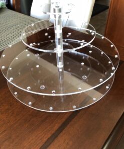 YestBuy Cake Pop Display Stand, 30 Hole Cake Pop Holder , 3 Tiered Lollipop Holder for Weddings, Birthday Parties, Anniversaries Gift, Halloween, Christmas Candy Decorative (Clear) 30 holes 30 71O48XFrmaL
