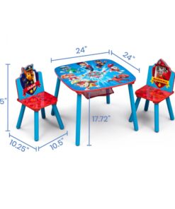 Delta Children Kids Table and Chair Set With Storage (2 Chairs Included) - Ideal for Arts & Crafts, Snack Time, Homeschooling, Homework & More, Nick Jr. PAW Patrol 30 71O5vIvLv2L 1