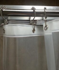 Maytex Shower Curtain Hooks, Shower Curtain Rings, Rust-Resistant Decorative Double Roller Glide Shower Hooks, Shower Rings for Bathroom Shower Rods, Curtains, Liners, Set of 12, Brushed Nickel 33 71O6YG3MHNL