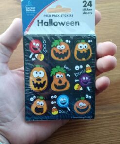 Carson Dellosa 216 Halloween Stickers for Kids, Vinyl Waterproof Self Adhesive Pumpkin Stickers, 24 Sticker Sheets for Treat Bags, Halloween Party Favors, Reward Stickers, Halloween Classroom Decor 13 71O6pBMeerL