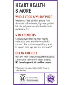 New Chapter Wholemega Fish Oil Supplement - Wild Alaskan Salmon Oil with Omega-3 + Vitamin D3 + Astaxanthin + Sustainably Caught - 60 ct, 1000mg Softgels Unflavored 60 Count (Pack of 1) 17 71O6xNz9ReL