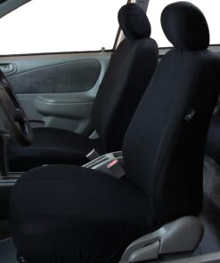 FH Group Car Seat Covers Full Set Cloth - Universal Fit Automotive Seat Covers, Low Back Front Seat Covers, Solid Back Seat Cover, Washable Car Seat Cover For SUV, Sedan And Van Black BLACK Seat Covers 46 71O8zDvCmkL