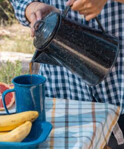 Granite Ware 3 Qt Coffee Boiler. Enameled Steel 12 cups capacity. Perfect for camping, Heat Coffee, Tea and Water directly on stove or fire. 32 71OAxN1mh7L