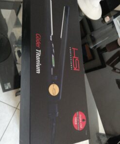 HSI PROFESSIONAL CERAMIC TOURMALINE IONIC DIGITAL FLAT IRON HAIR STRAIGHTENER INCLUDES GLOVE + POUCH AND travel size Argan Oil Leave In Hair Treatment. WORLDWIDE DUAL VOLTAGE 110v-220v (Black) Black 45 71OB0U91gAL