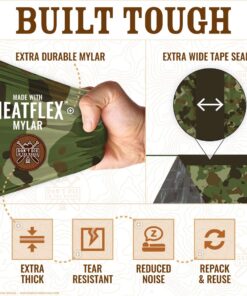 World's Toughest Ultralight Survival Tent • 2 Person Mylar Emergency Shelter Tube Tent + Paracord • Year-Round All Weather Protection For Hiking, Camping, & Outdoor Survival Kits Woodland Camo 13 71OBC98BIDL