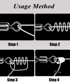 Barrel Fishing Swivels Kit 500pcs Rolling Swivels Fishing Tackle Saltwater Heavy Duty Fishing Line Connectors Black Stainless Steel Bearing Swivels for Saltwater Freshwater 30-97Lbs 12 71OBszvS1AL