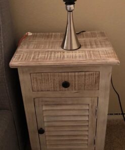 Simple Designs LT2014-WHT-2PK Valencia Brushed Nickel Mini Touch Table Lamps with Fabric Shades, White (Pack of 2) Brushed Nickel Base with White Shades 36 71OBypUK73L