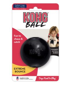 KONG - Extreme Ball - Durable Rubber Dog Toy for Power Chewers, Black - for Medium/Large Dogs 23 71OCKigm2KL